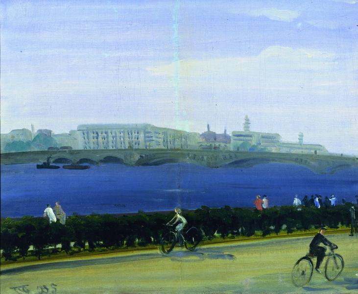Cyclists on the Neva. 1935